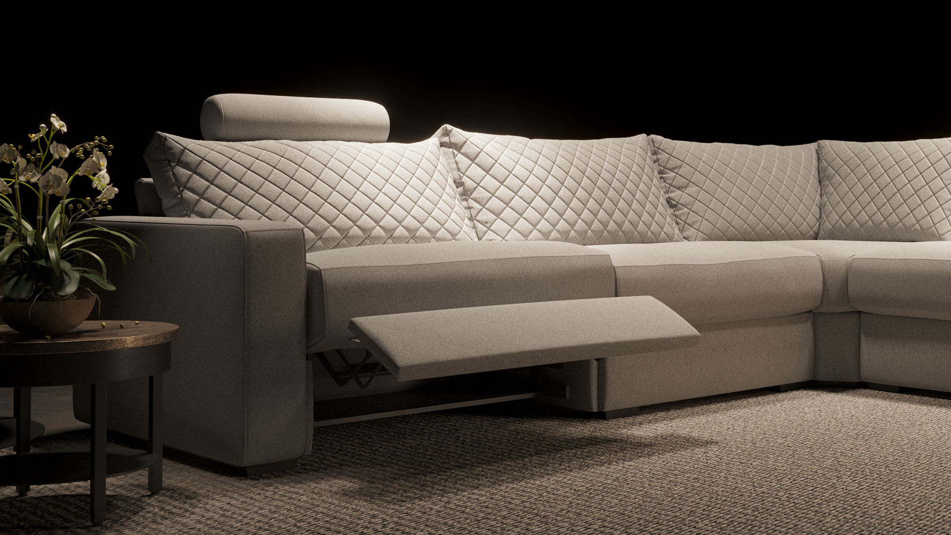 UrbanSofa Auxerre L Hoekbank Brooklyn Micro Suede Nature Stijl 1 collectie