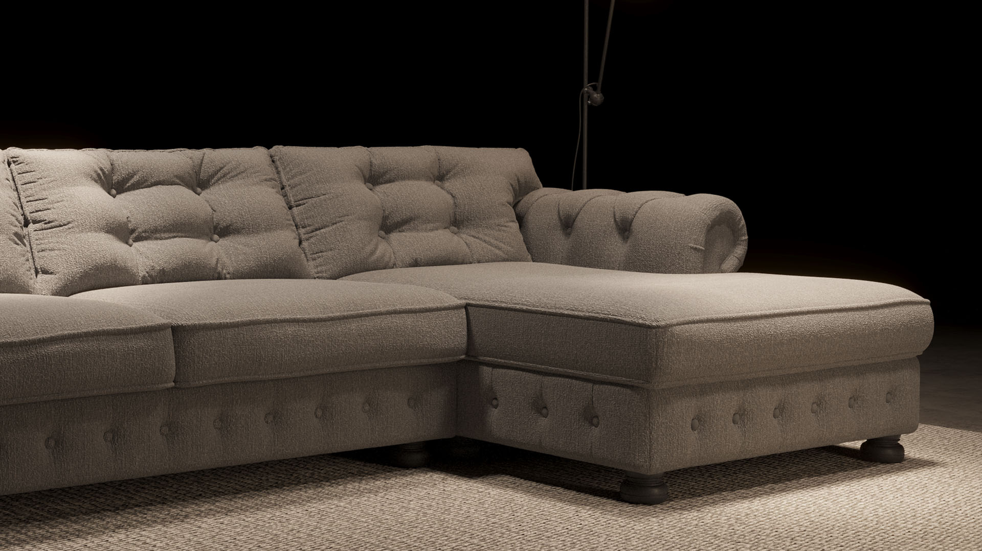 UrbanSofa San Remo Loungebank Presto Barnsly Sand Stijl 1 collectie