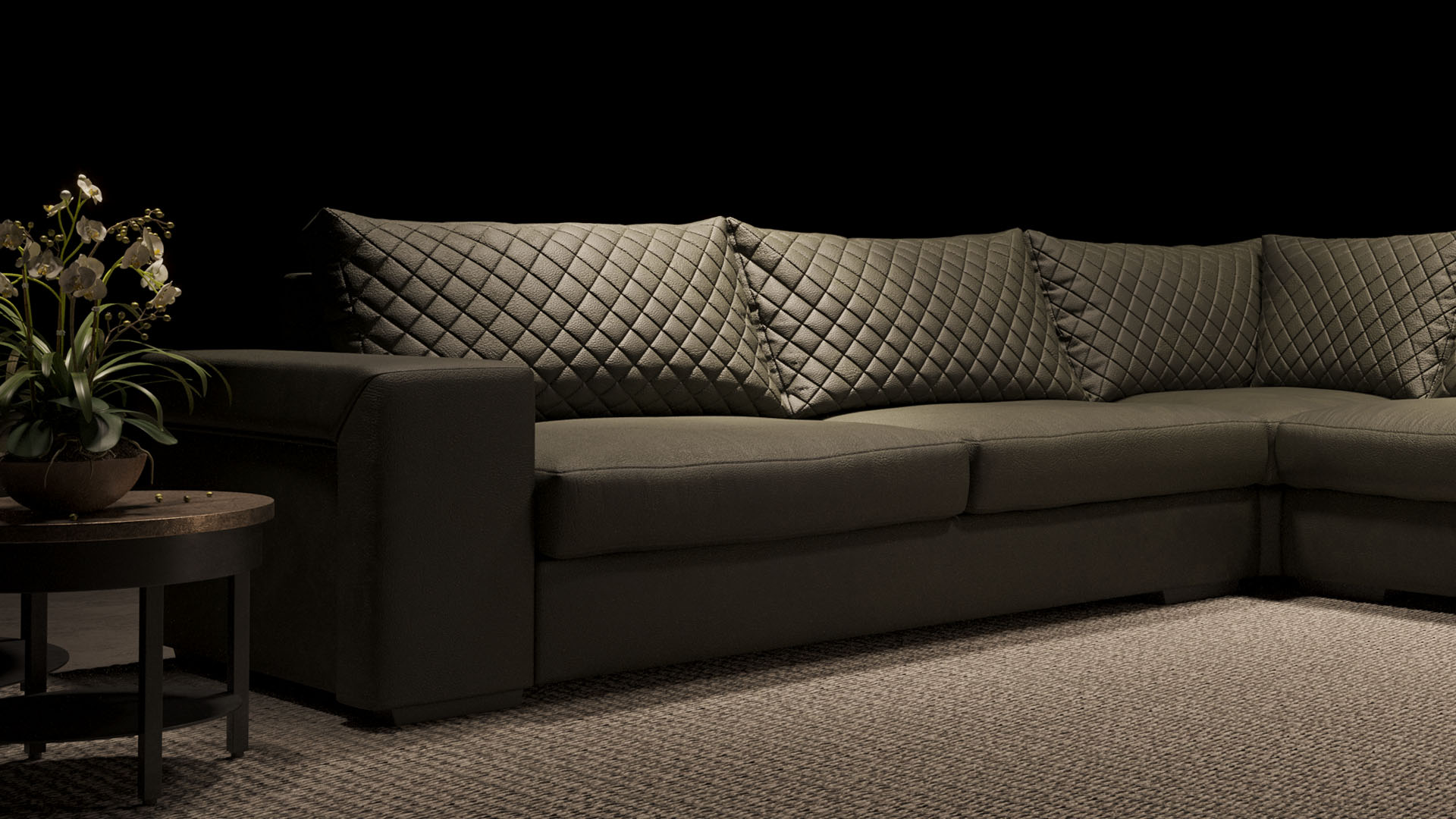 UrbanSofa Ailean Hoekbank Brooklyn Arizona Leder Army Stijl 1 collectie