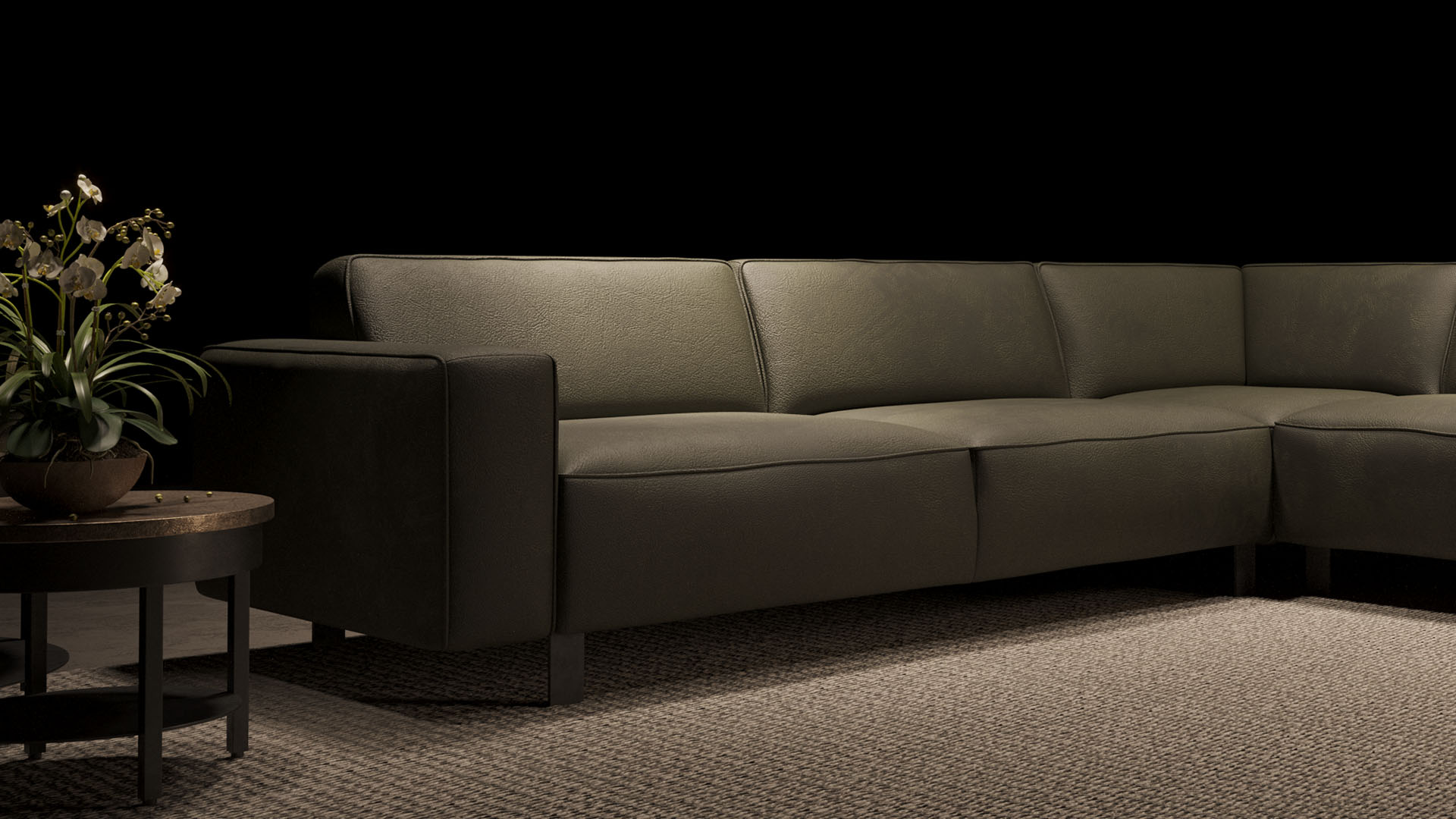UrbanSofa Colin Hoekbank x Arizona Leder Army Stijl 1 collectie