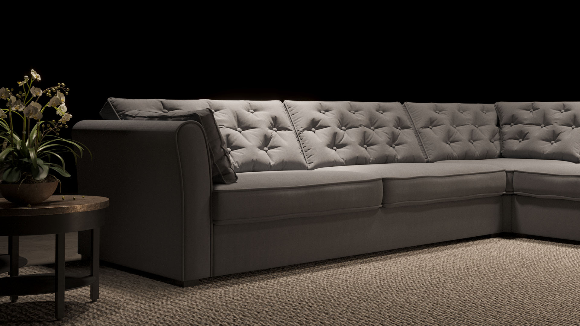UrbanSofa Fiore Hoekbank Presto Linate Light Grey Stijl 1 collectie