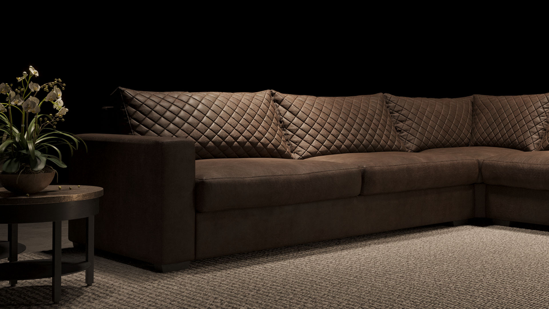 UrbanSofa Giorno Hoekbank Brooklyn Gallardo Leder Dark Brown Stijl 1 collectie