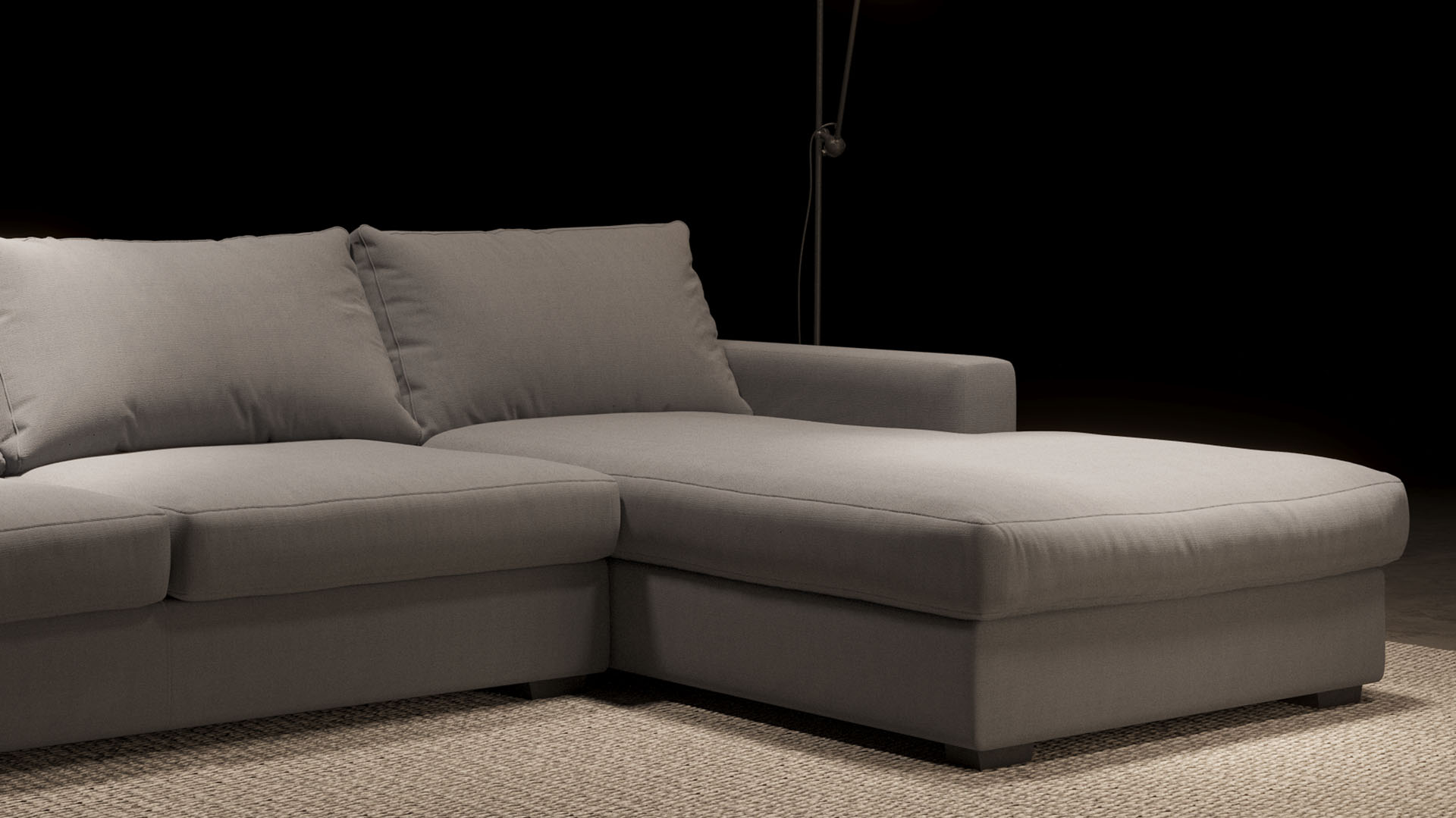 UrbanSofa Giorno Loungebank Casia Linate Light Grey Stijl 1 collectie