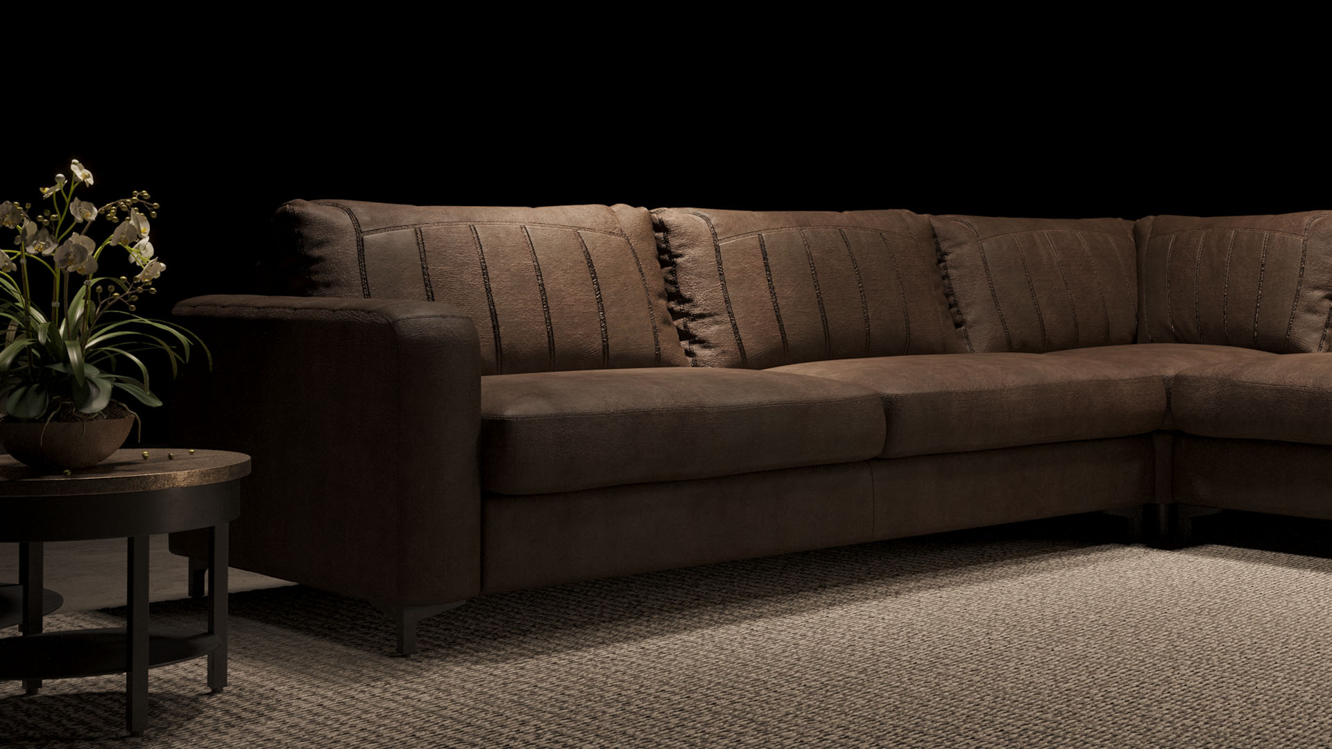 UrbanSofa Ryan Hoekbank x Gallardo Leder Dark Brown Stijl 1 collectie