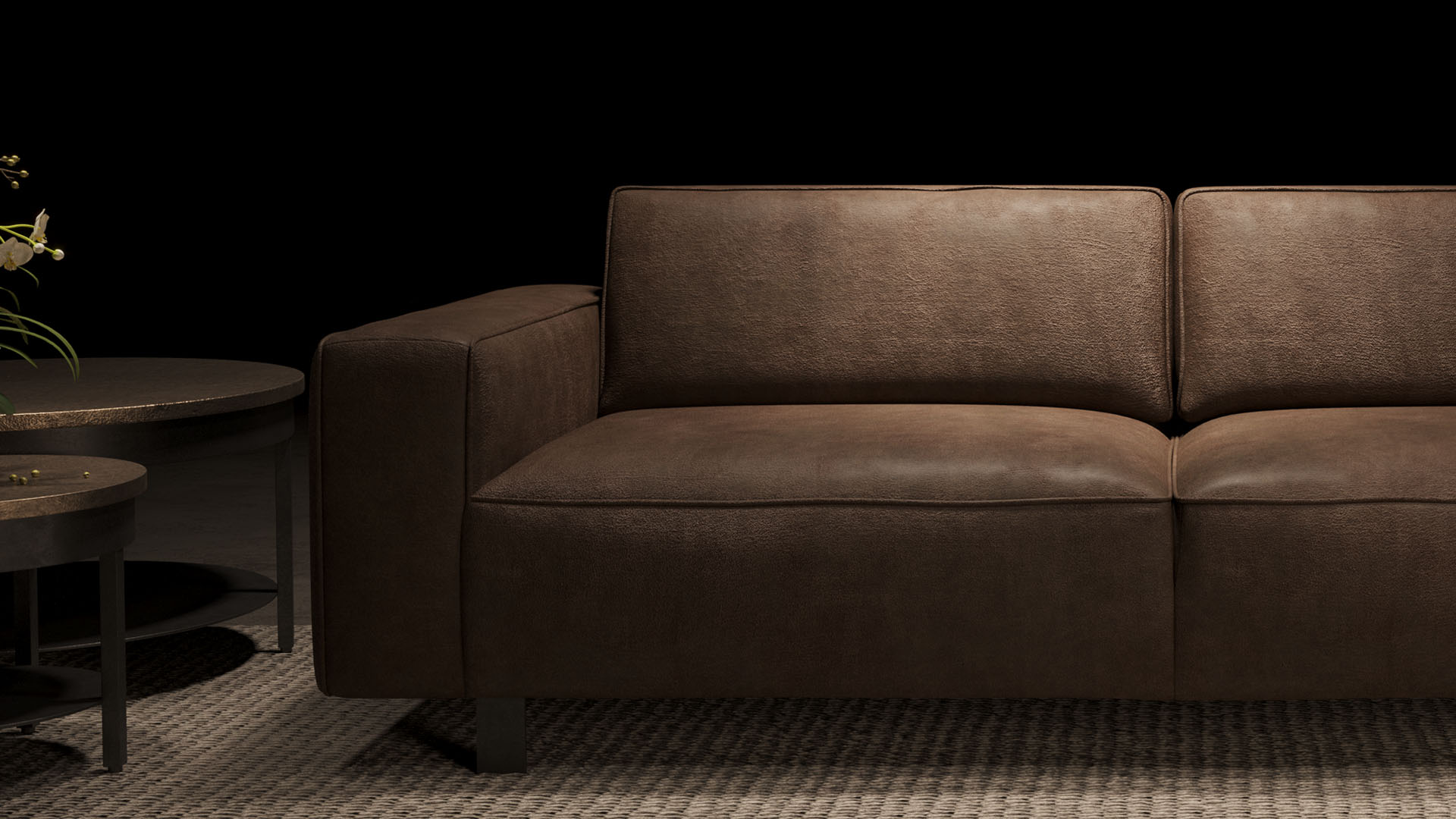 UrbanSofa Colin Sofa x Gallardo Leder Dark Brown Stijl 1 collectie