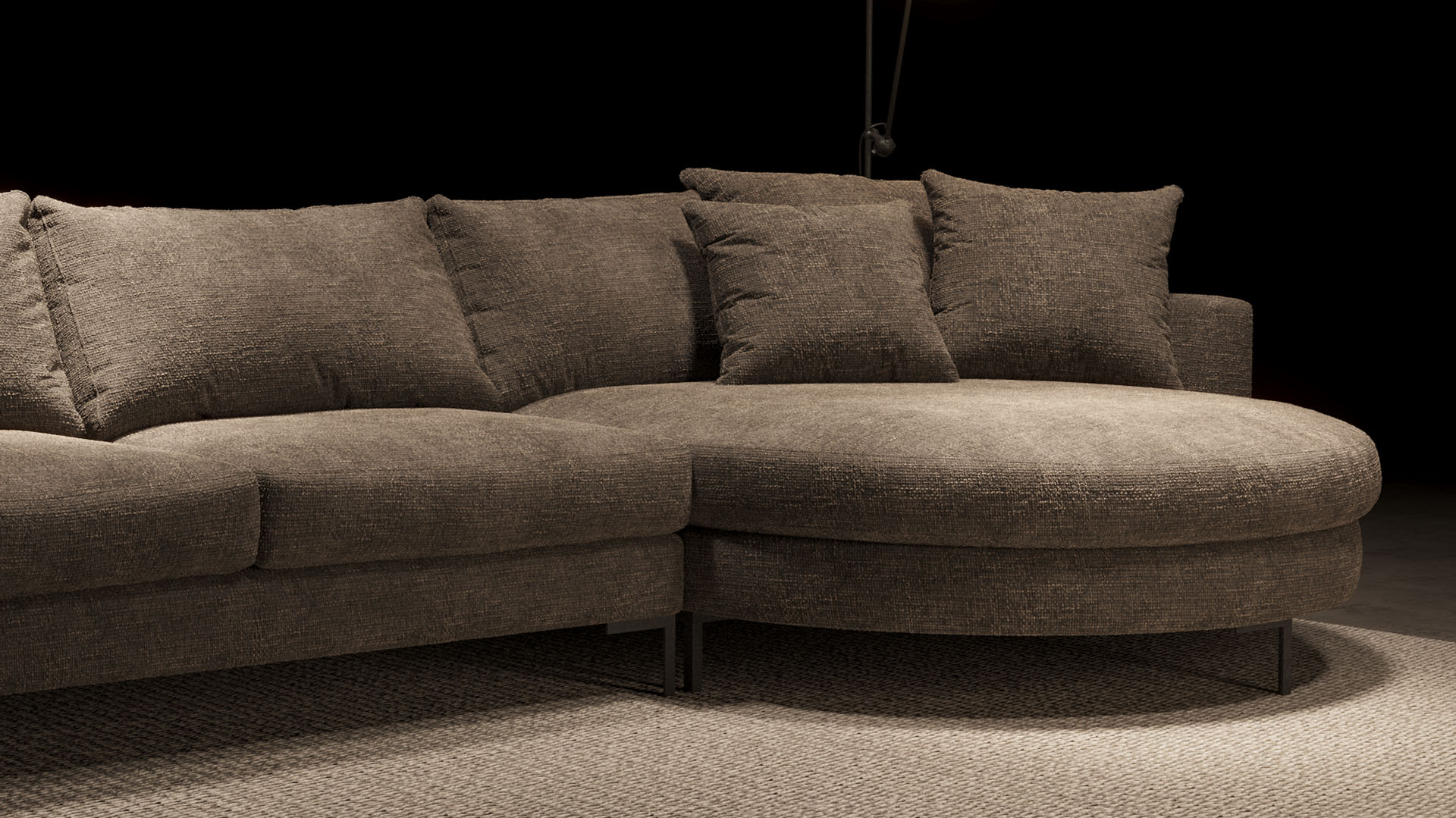 UrbanSofa Lausanne Loungebank Rond Casia Vento Liver Stijl 1 collectie