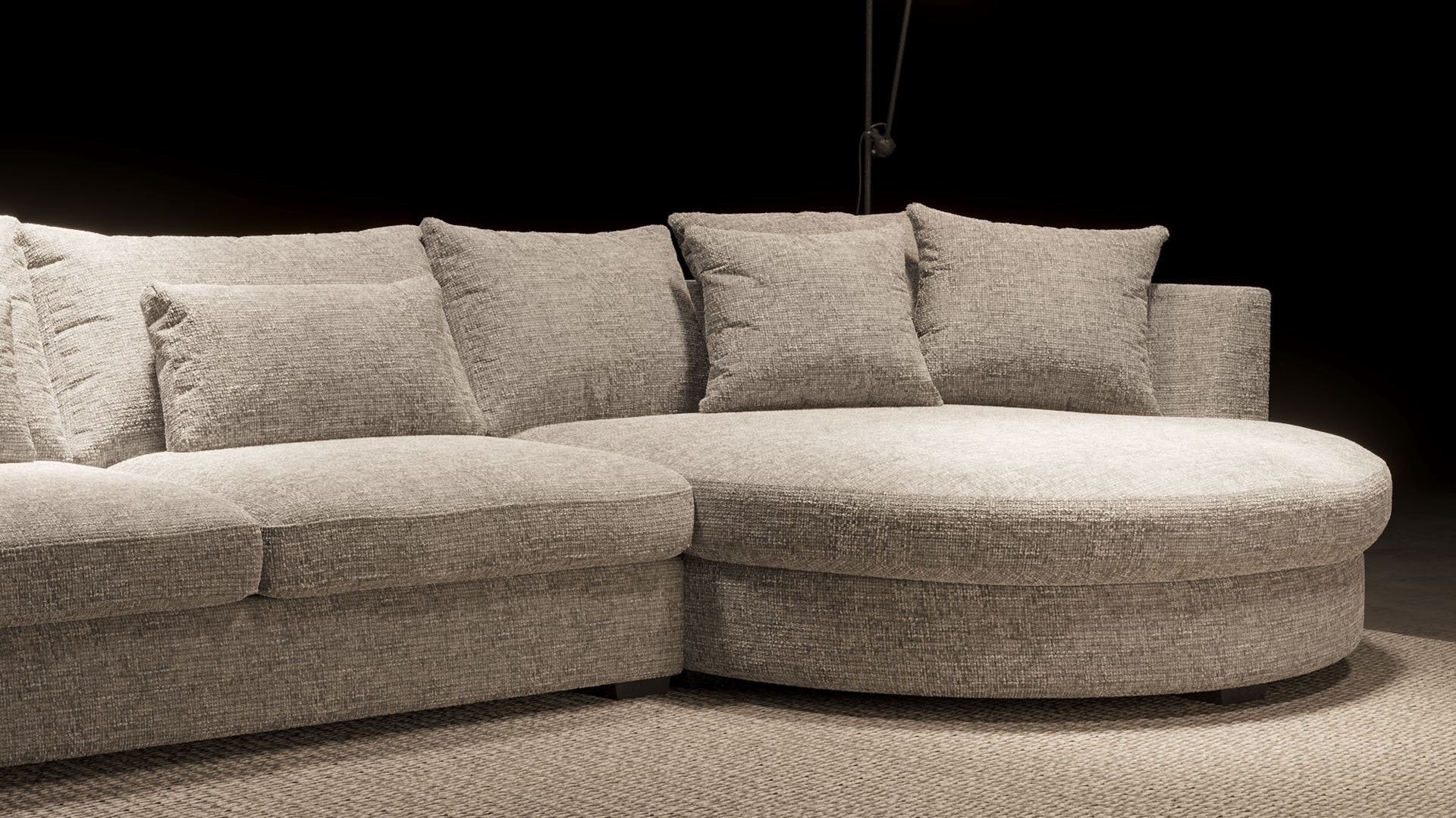 UrbanSofa Lorenzo Loungebank Rond Casia Vento Nature Stijl 1 collectie