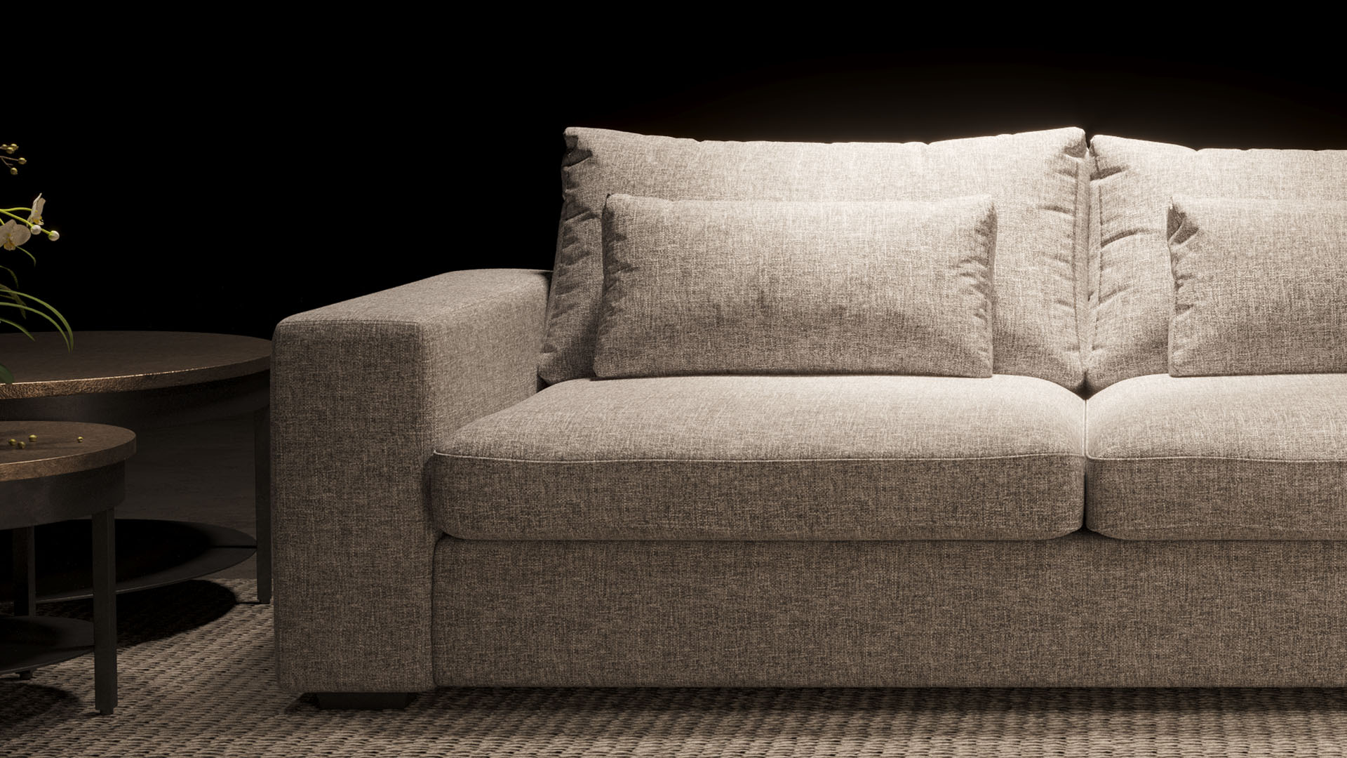 UrbanSofa Lorenzo Sofa Casia Marseille Sand Stijl 1 collectie