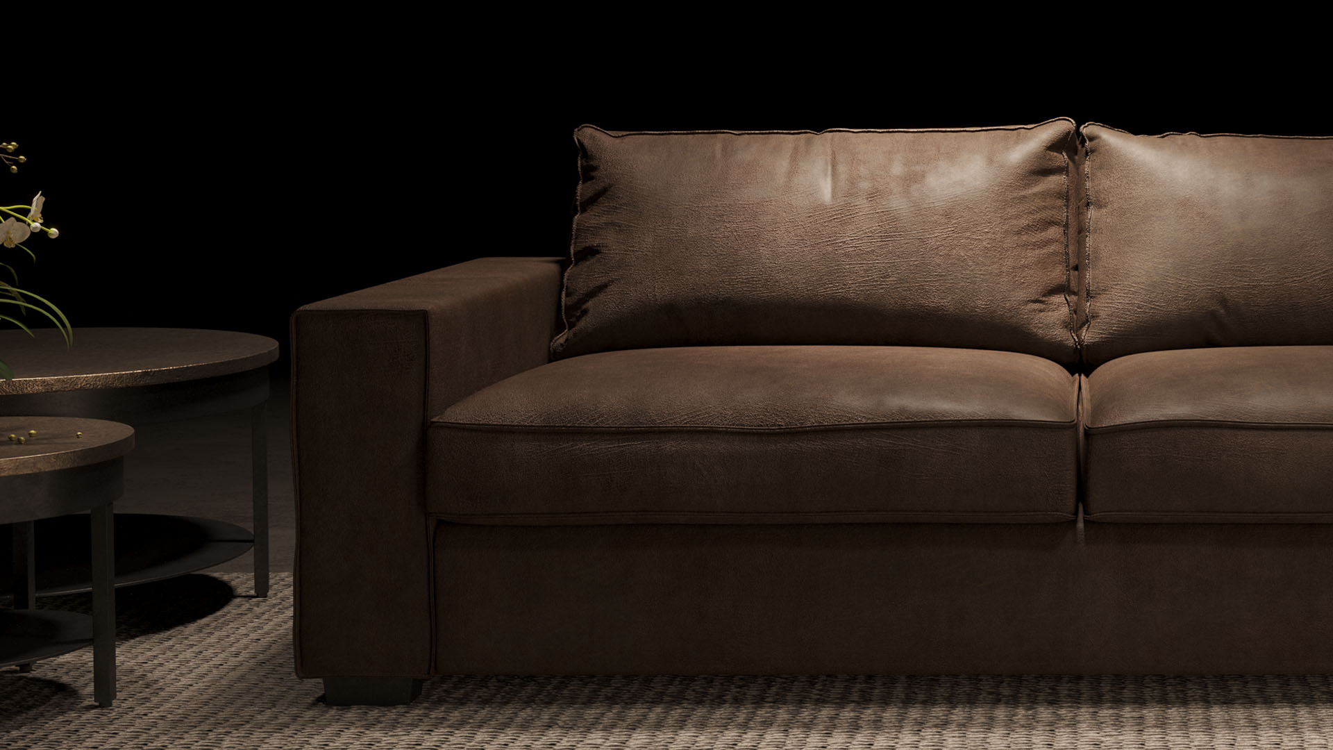 UrbanSofa Merano Sofa Casia Gallardo Leder Dark Brown Stijl 1 collectie
