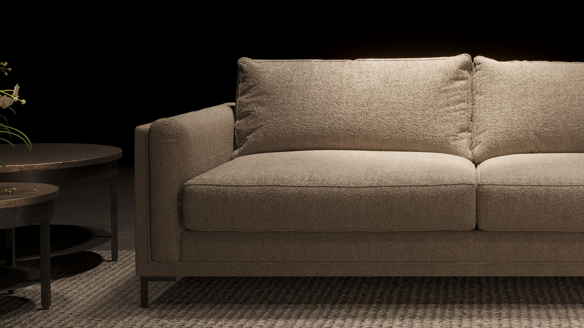 UrbanSofa Quinn Sofa Casia Boucle Sand Stijl 1 collectie